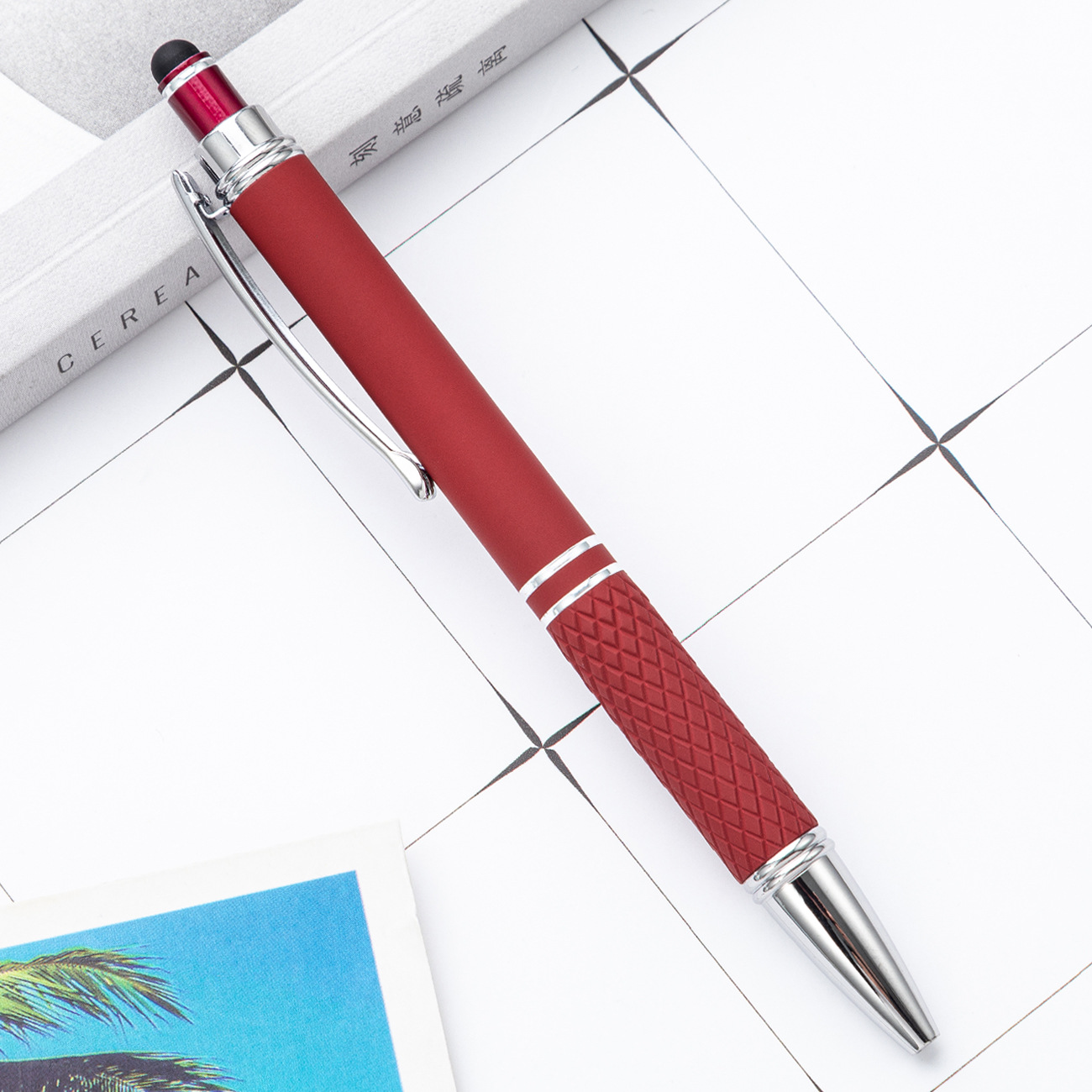 Prensa de aerosol de pegamento bolígrafo logotipo imprimible de metal táctil publicidad regalo pluma negocio empresa promocional bolígrafo