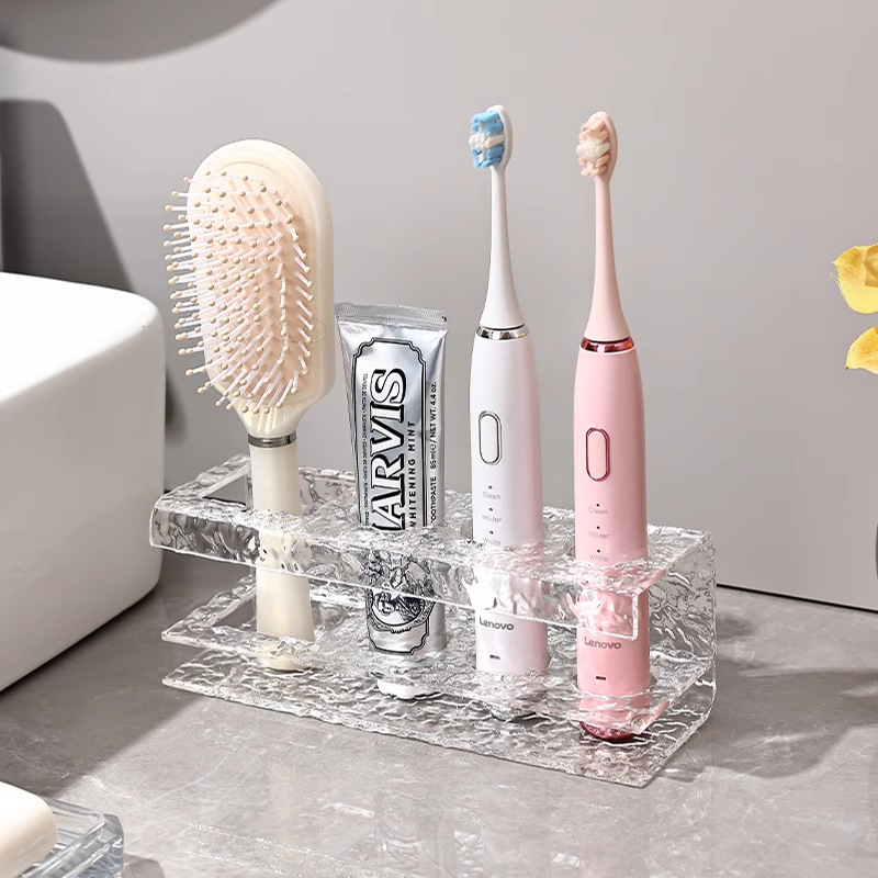 亚克力电动牙刷架子置物架简约家用卫生间剃须刀牙具牙膏收纳盒