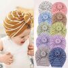 ins new pattern Europe and America baby stripe Cap children doughnut Ball Sets of headgear Baby hat
