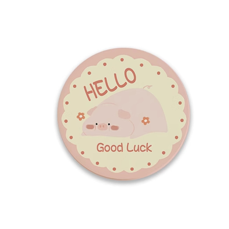 Posavasos de café de oficina de dibujos animados, posavasos de escritorio, posavasos de agua redondos, almohadillas absorbentes de agua de barro de diatomeas, encimera de secado rápido