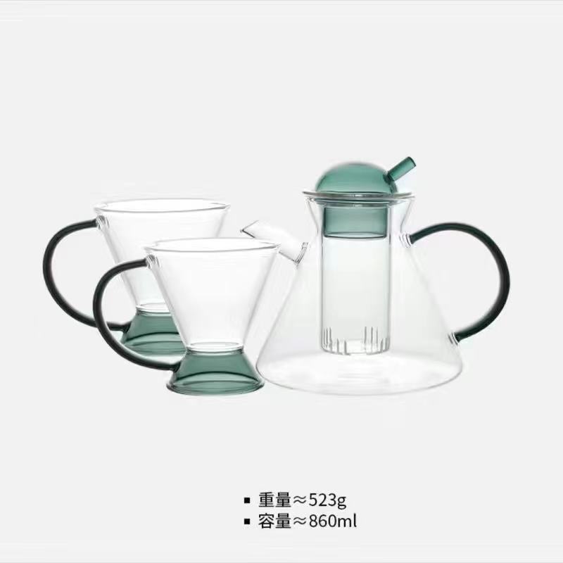 Danés nórdico tetera creativa ins borosilicato vidrio vintage tetera traje café ámbar