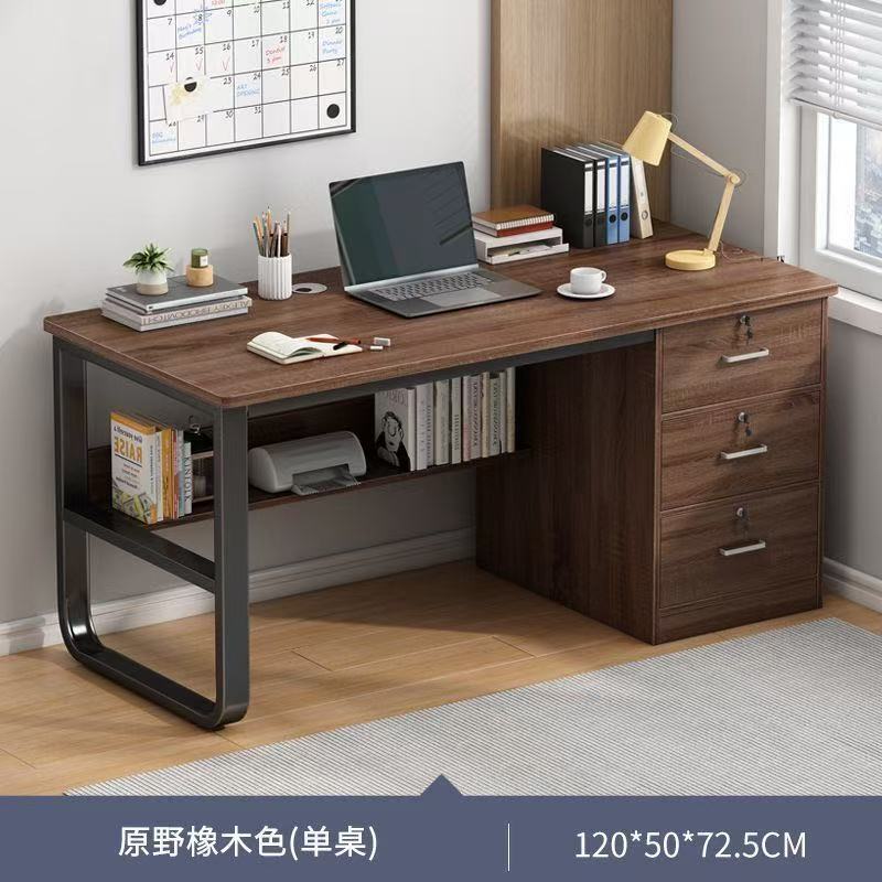 Computer Desk, Desktop Home-Use Bedroom Desk, Student Study Writing Desk, Simple Rental House Desk with Drawers