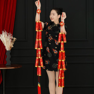 2024 Spring Festival Luminous Fuzi Firecracker String New Year Scene Layout gypsophila electronic firecrackers Simulation Firecrackers