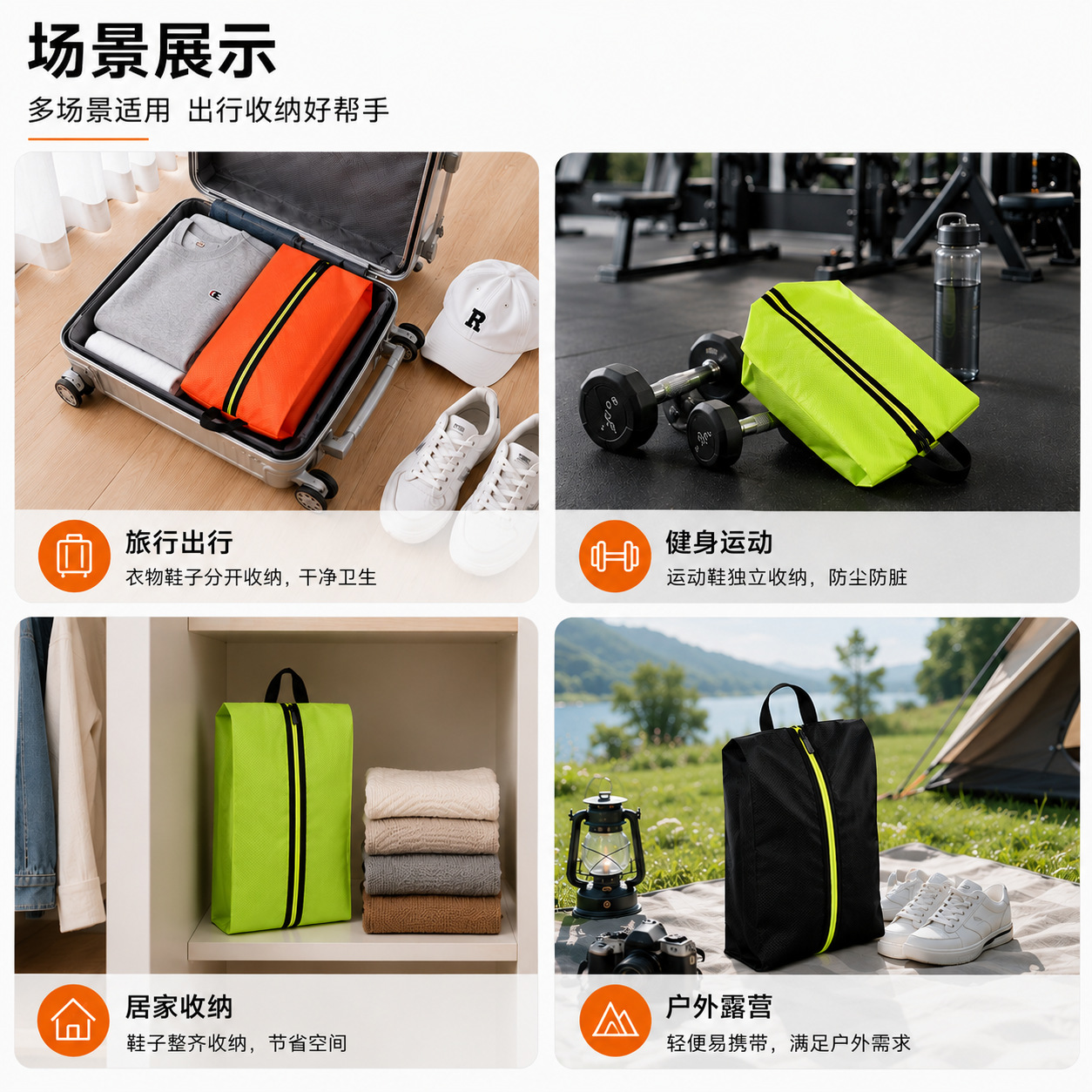 Bolsas para zapatos hechas a medida en fábrica, fundas para zapatos, bolsas de almacenamiento de zapatos para viaje, bolsas de almacenamiento de zapatos de golf a prueba de polvo y humedad, tipo colgante. image 5