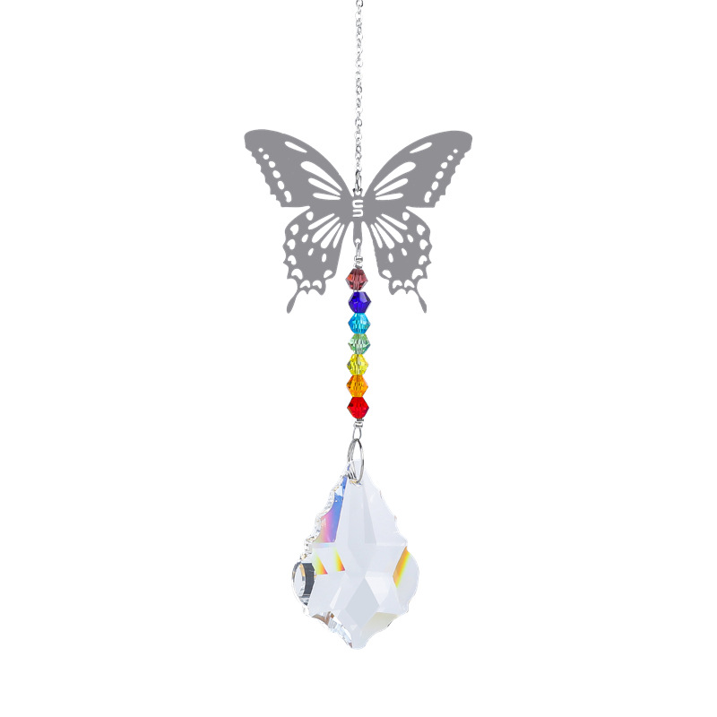 Pastoral Style Christmas Pastoral Butterfly Snowflake Crystal Pendant Wall Art