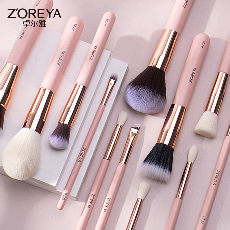Zhuolya transfronteriza cepillo de maquillaje al por mayor herramientas de belleza corrector sombra de ojos Fundación cepillo de labios 25 cepillos de maquillaje traje