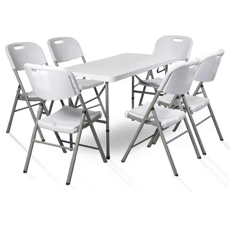Mesa plegable al aire libre mesa de mesa de comedor simple casera mesa plegable moldeada por soplado mesa de plástico portátil mesa larga
