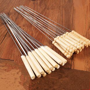 New Thickened Stainless Steel Flat Skewers for Outdoor Barbecue, Lamb Skewers, Meat Skewers, Steel Skewers, Iron Skewers Accessories Tools