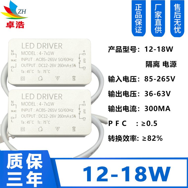 Led driver隔離外付け電源3-36wアップルシェル外付けダウンライト隔離駆動電源を供給します。|undefined