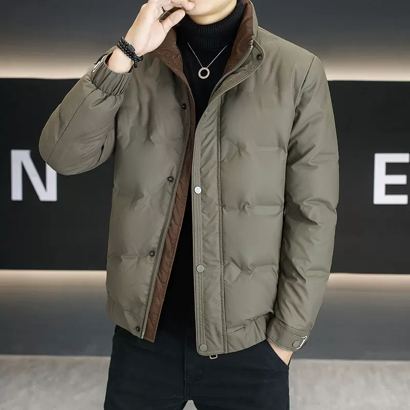 男士羽绒服冬季新款加厚保暖青年立领帅气休闲白鸭绒冬装男款外套