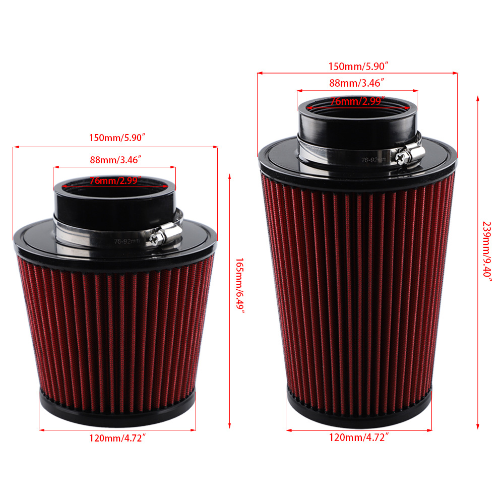 Cross-Border Hot-Selling Car Modified Air Filter Mushroom Head Air Filter 76mm