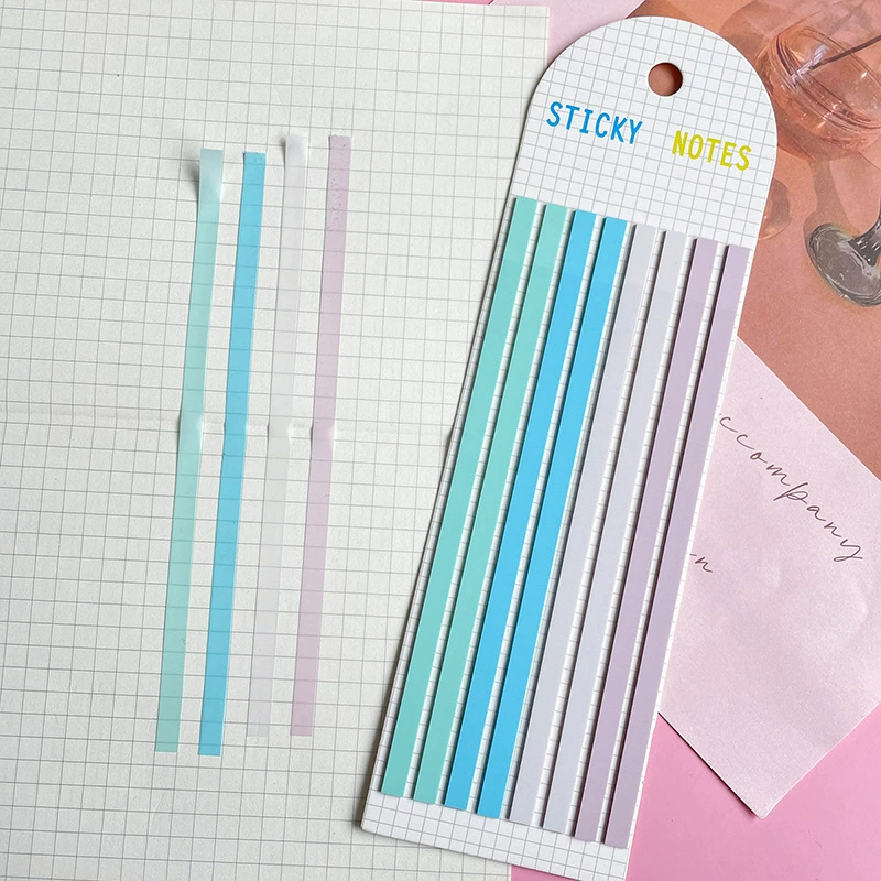 Extremely Thin Fluorescent PET Index Stickers, 300 pcs, Waterproof Long Strip Tabs