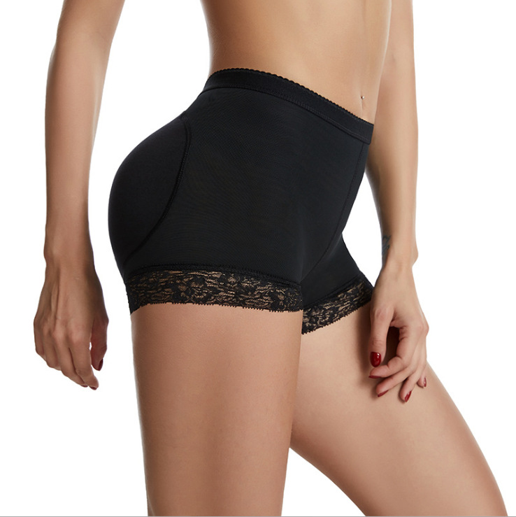 Pantalones de levantamiento de cadera para mujer con levantamiento de cadera Levantamiento de cadera falso trasero ropa interior cuerpo que forma Boxer vientre pantalones de contracción con almohadilla de enchufe