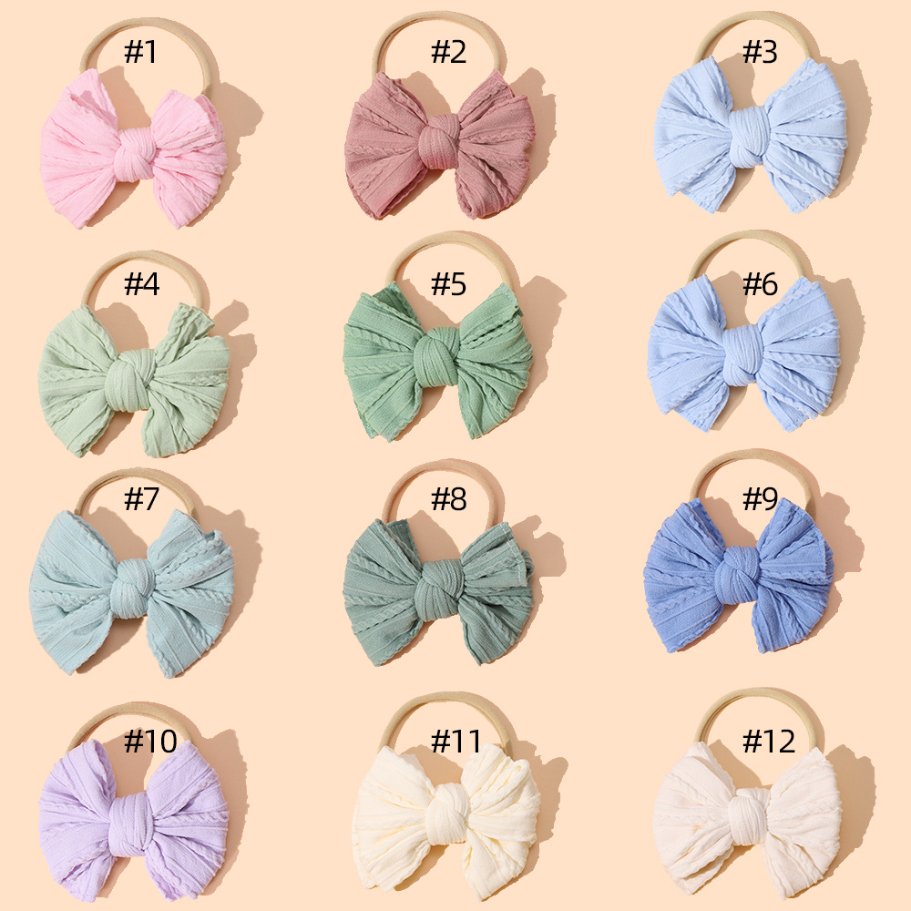  Cross-border New Children's Headwear Baby Cute Fabric Bow Hair Band Elastic Nylon Baby Headband_voghion.com