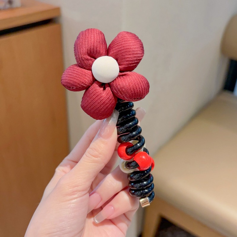 Anchor coreano arco de sangarra punto ondulado línea telefónica anillo de cabello para niños de alto nivel no lastimar el cabello burbuja de cola de caballo trenza