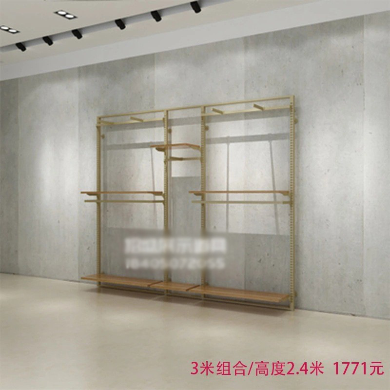 Tienda de ropa de alta gama soporte de exhibición estante de los hombres vitrina de piso negocio casual hombres tienda de ropa colgando estante