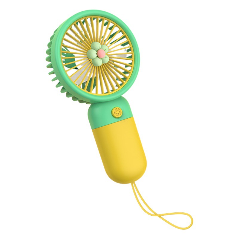 New Small Flower Mini Handheld Fan Portable USB Rechargeable Small Wholesale Student Gift Silent
