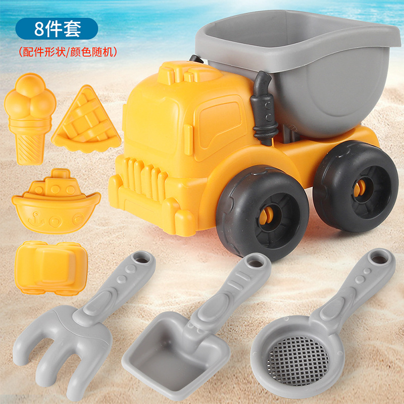 913-327 Juego de juguete de camión de ingeniería de playa de 8 piezas 159g