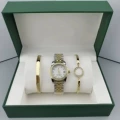 Rolex Three-Piece Set - Datejust Women's with Diamonds, Five-Row Two-Tone White