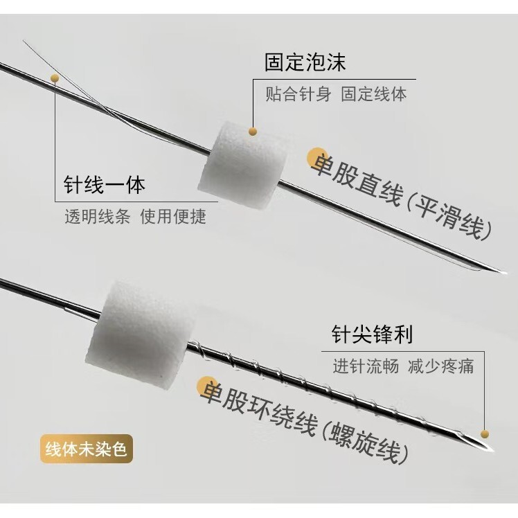 （证件齐全）针线一体埋线针PPDO面部埋植线提升可吸收平滑螺旋线|undefined