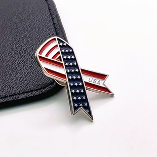 Factory Direct Sales American Flag Badge Badge Usa Star Bow Brooch Corsage Cross-Border Clothing Accessories