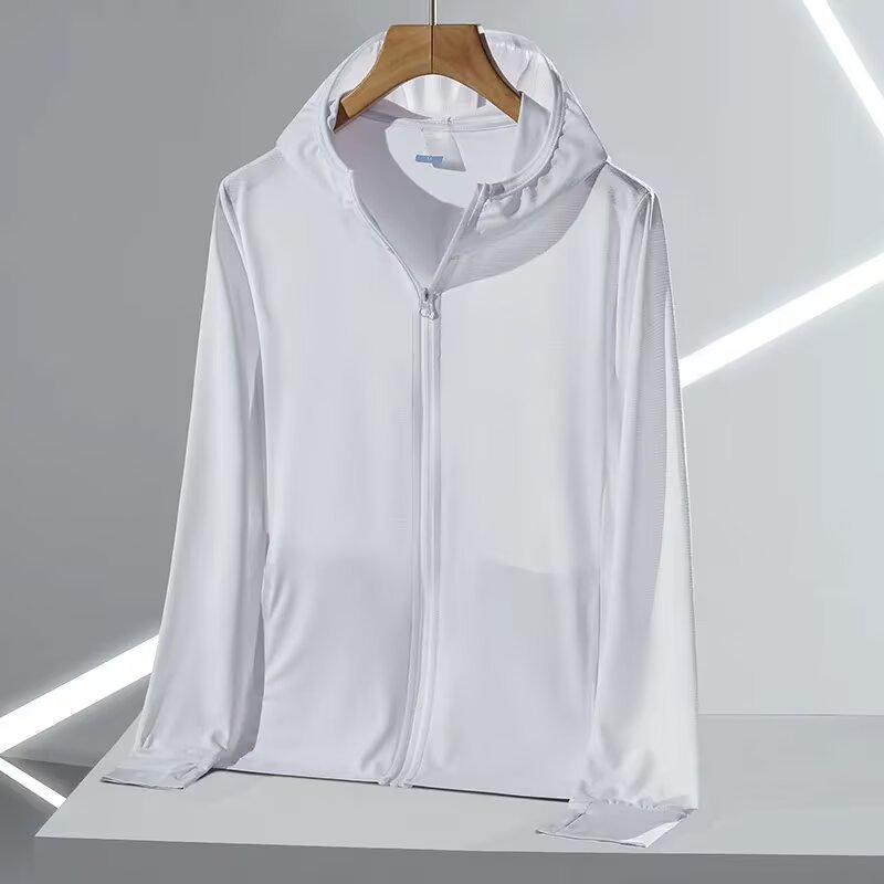 Verano al aire libre delgada seda de hielo ropa de protección solar chaqueta hombre ropa de protección solar ligera chaqueta de protección solar de mujer UV