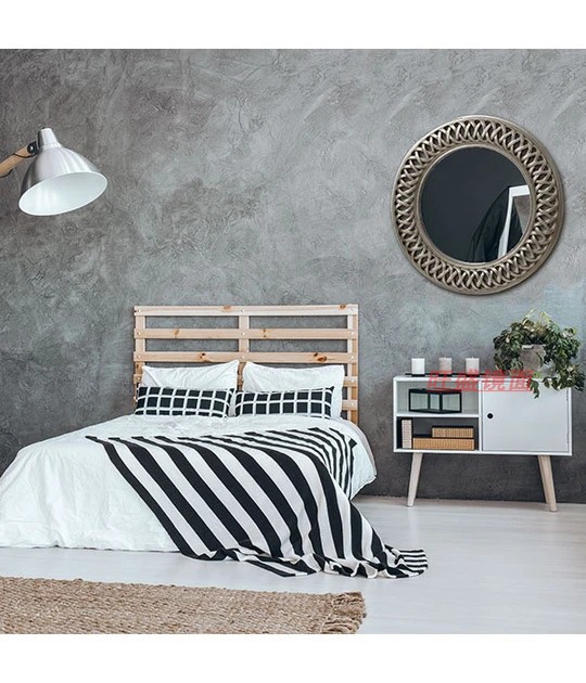 Espejo Decorativo Redondo de Pared de Madera Montado en Pared para Pasillo y Entrada