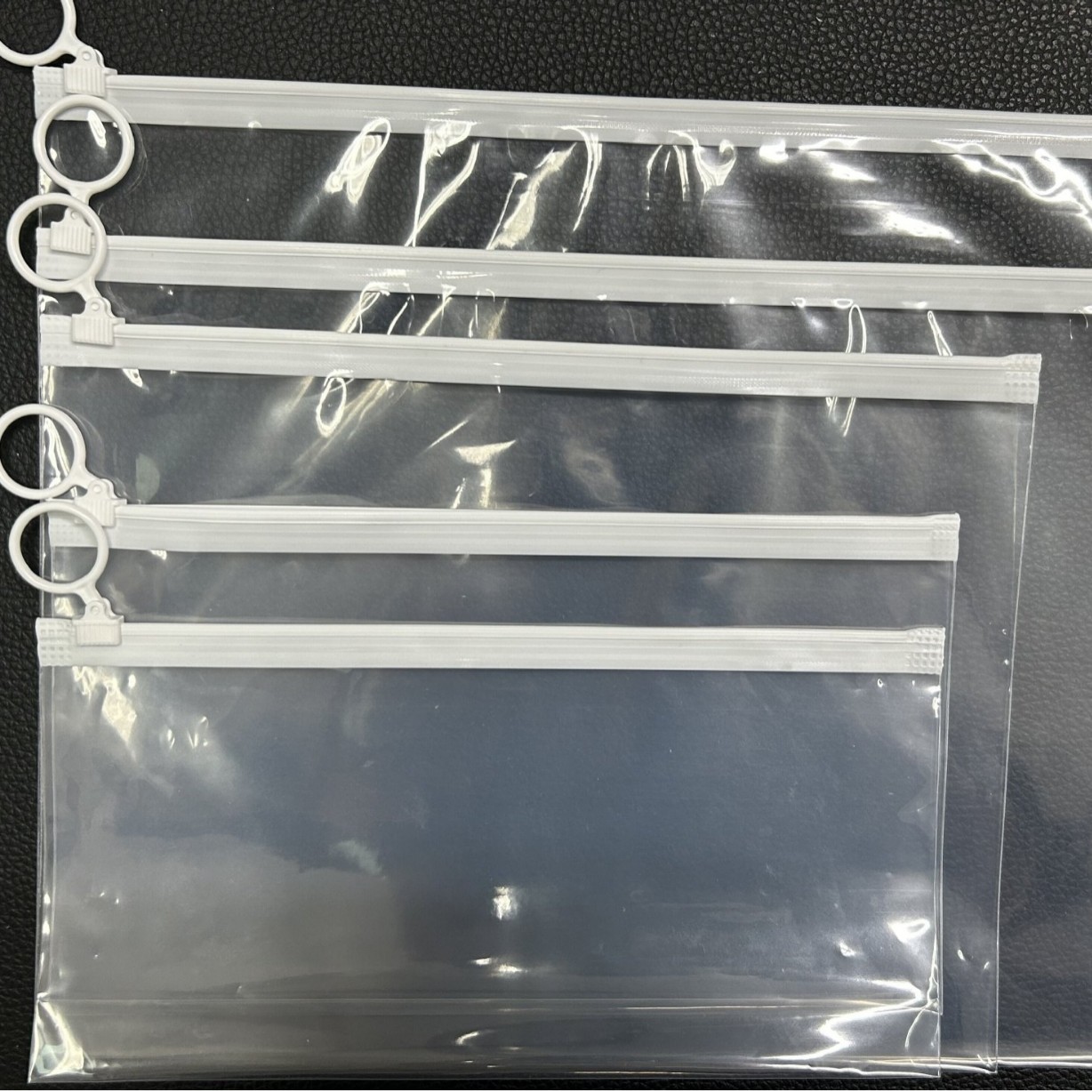 メーカー直販透明書類袋a4プルリング収納袋厚手防水つや消しチャック袋試験専用筆袋