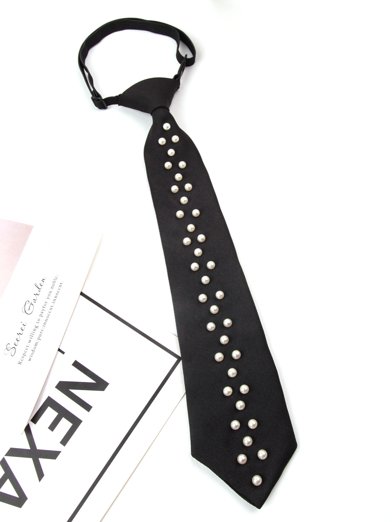 クロスボーダーの軽い豪華な黒いドリルのネクタイは怠け者のネクタイを調節できます。