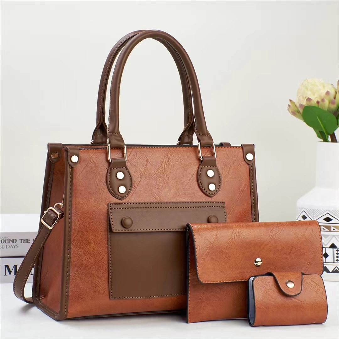 Women's Medium Pu Leather Color Block Classic Style Square Zipper Handbag display picture 6