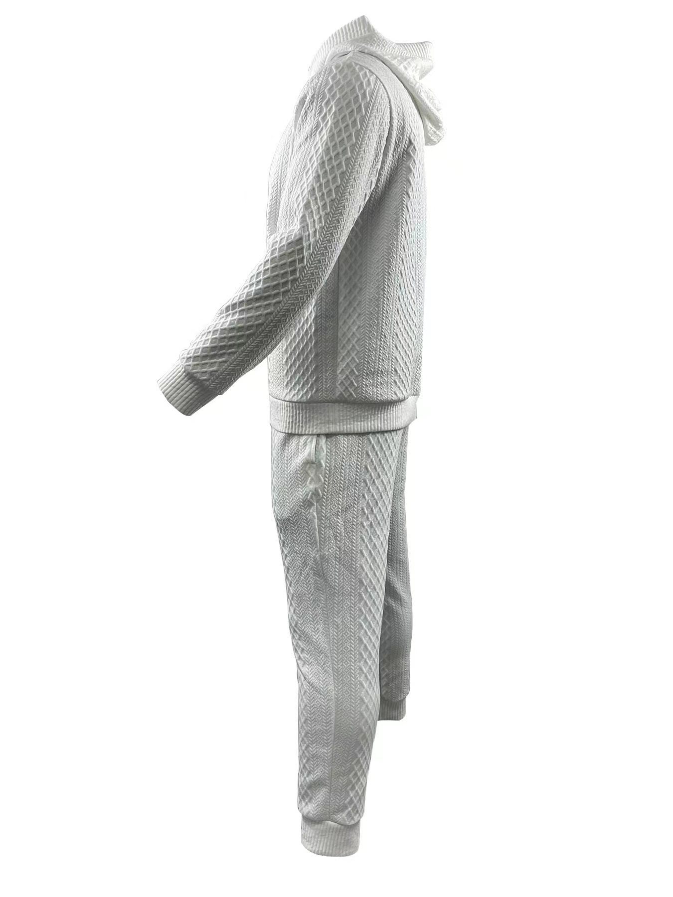 Abbigliamento maschile alla moda, felpa con cappuccio, felpa jacquard, casual, sportivo, pantaloni della tuta_voghion.com