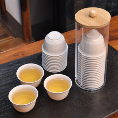 使い捨て籾殻カップ工夫茶器トランペット中国式品茗杯商用接客60ml同一代理代理