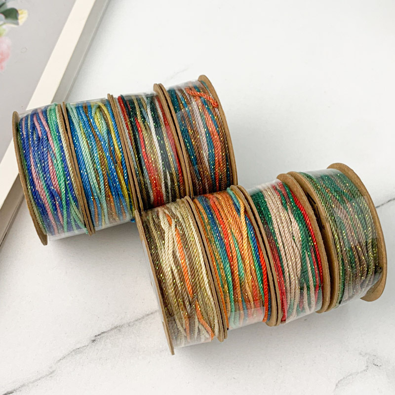 High-End 1.2mm Mongolian Starry Sky Hand-Rolled Cotton Thread Segment Dyeing Thread Wear-Resistant Xizang Braided Rope Handmade Beaded DIY Tassel Thread