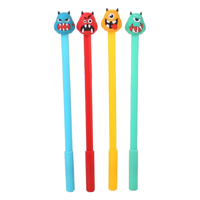 Papelería creativa dibujos animados diablo forma pluma de gel lindo estudiante diente bestia pluma de agua firma pluma ventas directas de fábrica