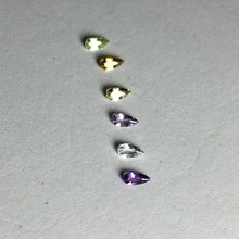 新品天然黄晶紫晶红石榴白托帕橄榄石水滴形1.5*3毫米梨形刻面