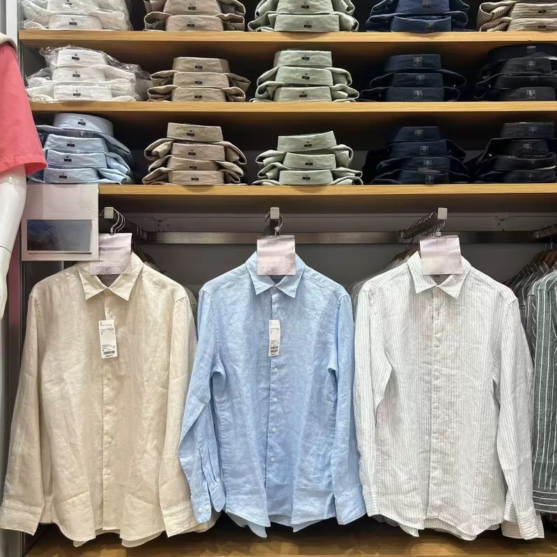 High-quality products from reliable channels: Men's and women's French linen shirts/long-sleeve shirts, linen, 26 spring-summer new styles 482437 485656