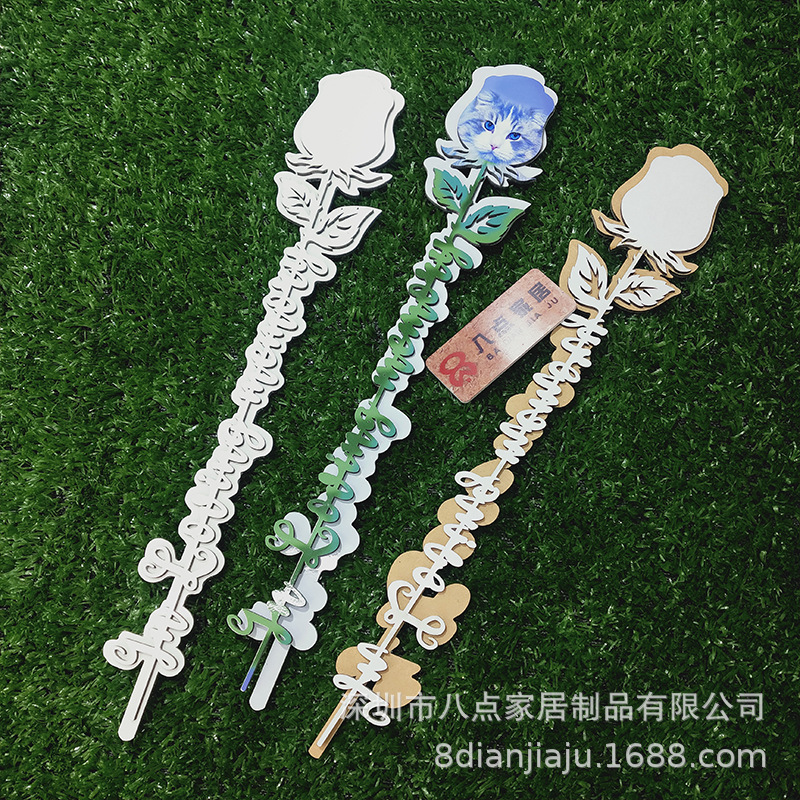 热升华玫瑰 热转印木质双层可印图仿真花 sublimation rose工厂