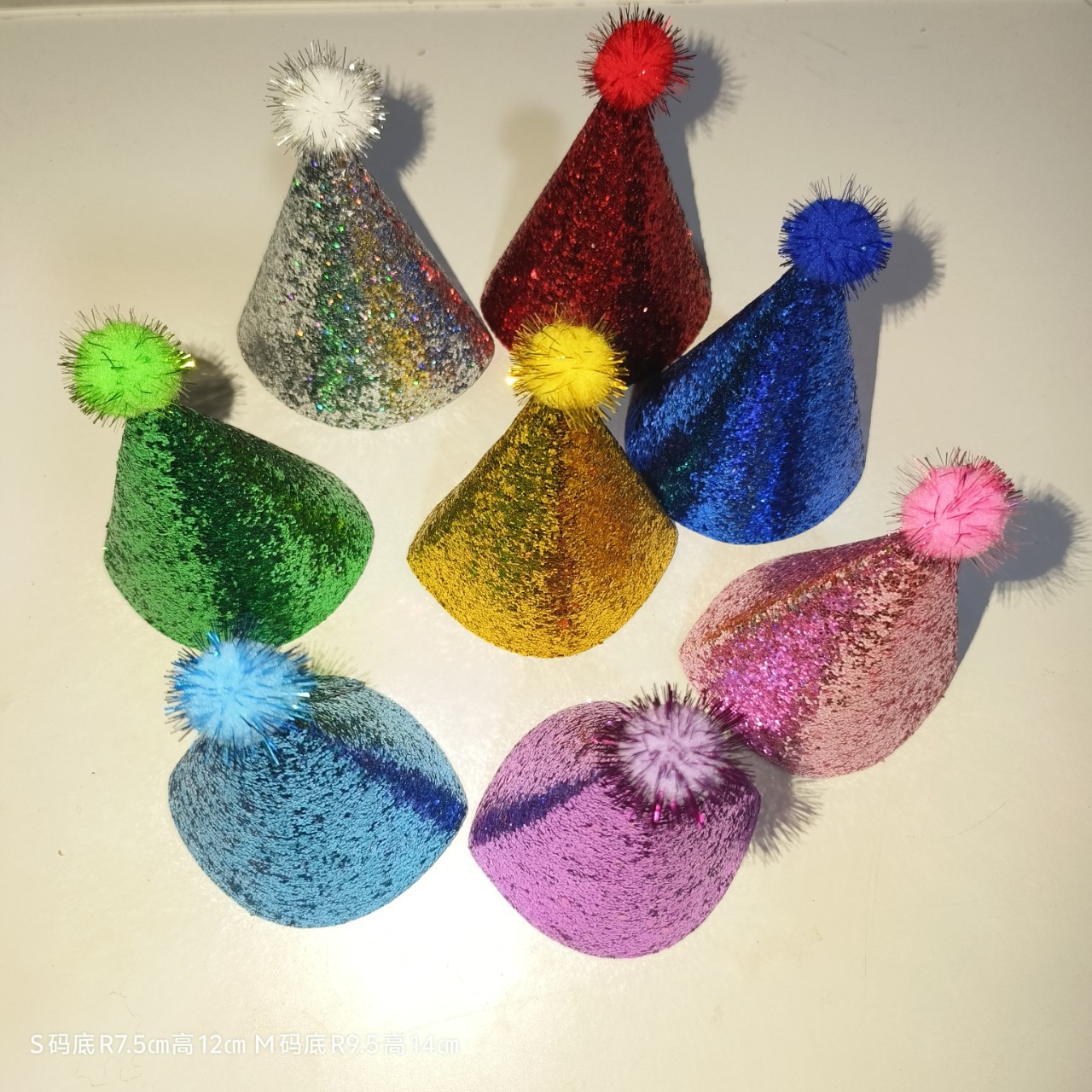 Amazon cross-border pet cumpleaños sombrero perro gato niño cumpleaños party polvo brillante sombrero vestido de baile