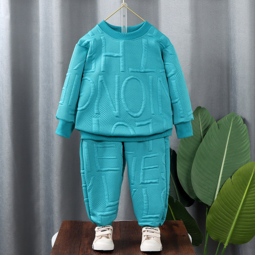 Boys' Autumn Suit New Girl Baby Sweater Two-piece Set Children's Casual Clothes Trendy Children's Clothes for Small and Medium-sized Children
