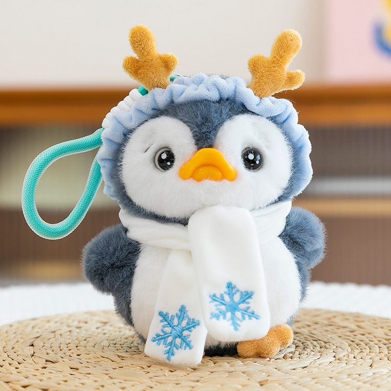 かわいい帽子をかぶったペンギンのぬいぐるみペンダント、可愛いキャラクターの漫画風バッグ飾り、キーホルダー、ミニサイズの卸売|undefined