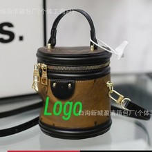 驴家新款老花色发财桶手提水桶包斜挎女包跨境专供特价批发圆筒包