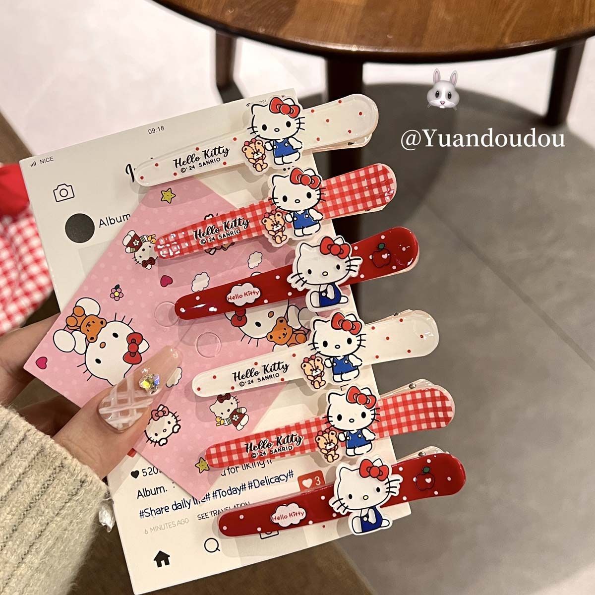 Sanrio Katio Duckbill Pair of Bangs Fun Hair Accessories Headwear Hairpin Cute Japanese Cartoon Sweet Mix and Match