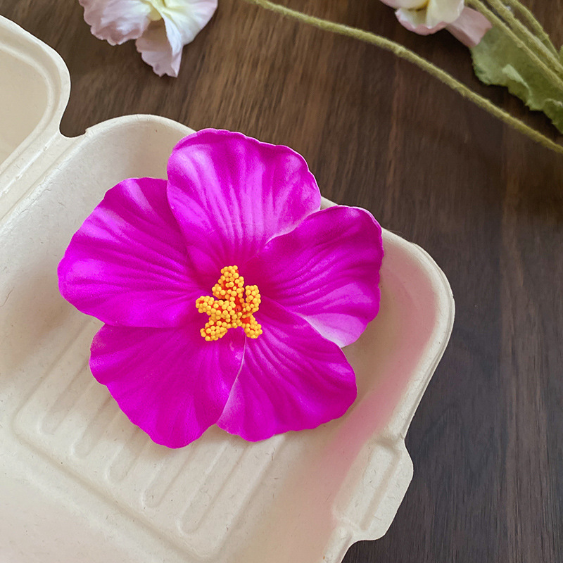 Vacaciones junto al mar simulación de estilo hibisco horquilla de flor de hibisco moda todo-fósforo pinza de pico de pato nicho de alta gama girasol accesorios para el cabello mujeres