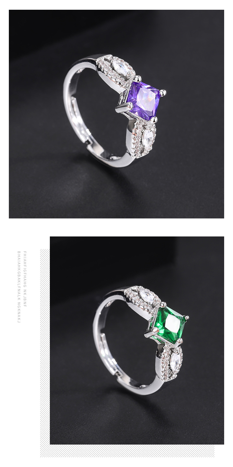 Fashion Geometric Copper Plating Zircon Open Ring