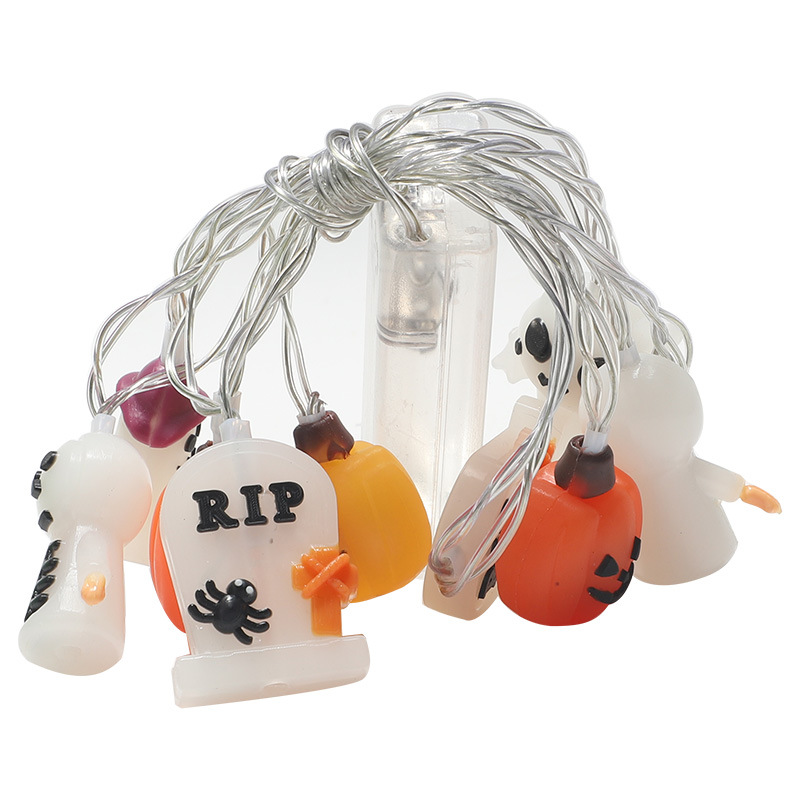 Nuevas cadenas de luces de Halloween LED cadenas de luces decorativas de atmósfera de Halloween calabaza fantasma murciélago modelado luces decorativas