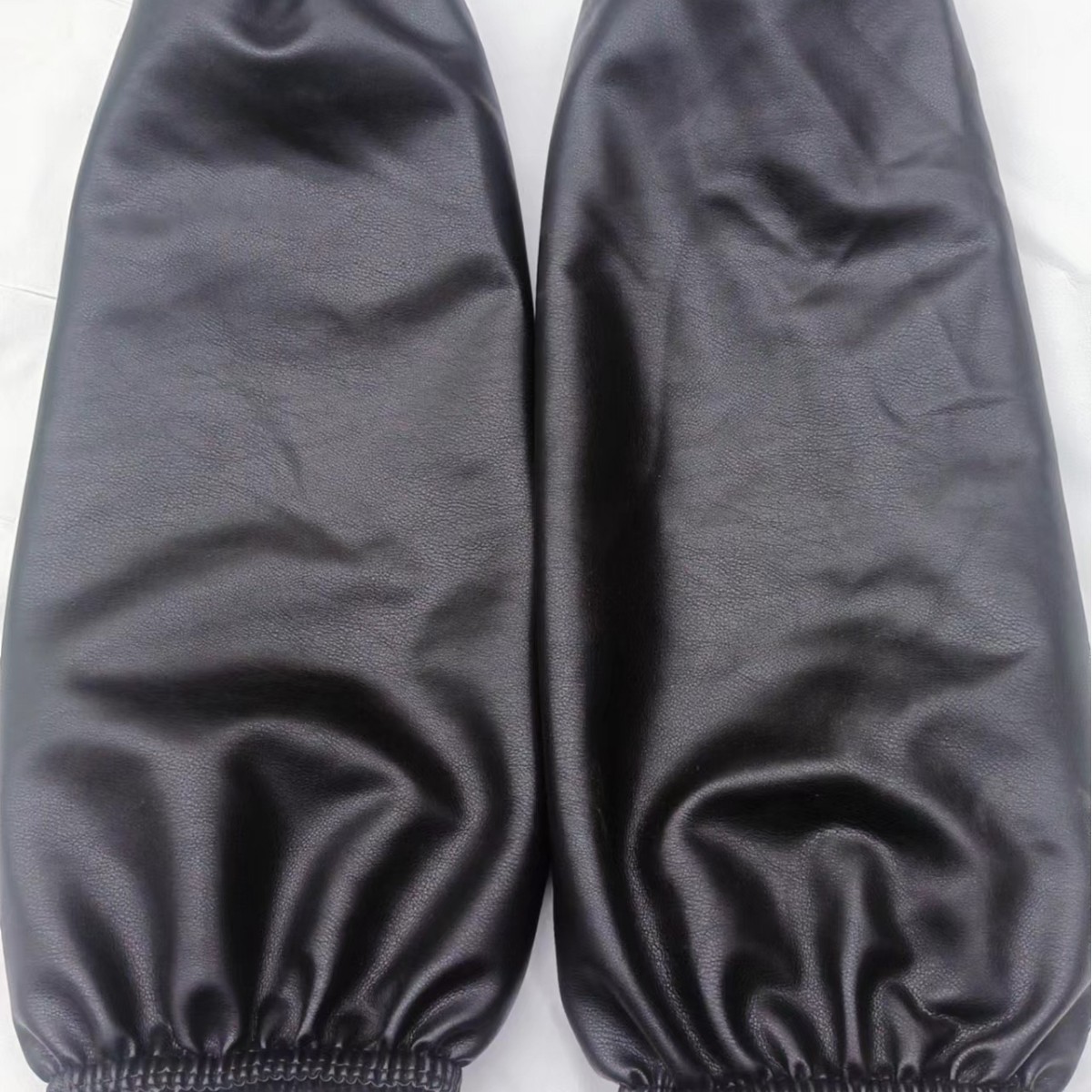 Leather sleeve adult men and women solid color long Pu sleeve oil-proof dark color labor protection sleeve head Wholesale