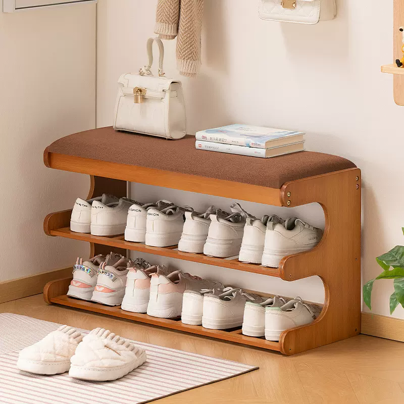 入户换鞋凳鞋架一体出租房门口简易收纳鞋柜简约家用稳固凳子神器