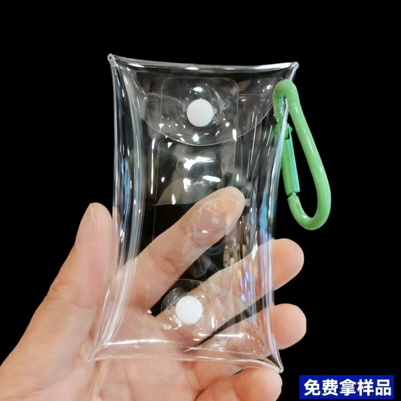 The Manufacturer Has Ready Stock of Cross-Border Mini Pvc Transparent Storage Hanging Bags and Custom Transparent Snap-On Pvc Coin Purses