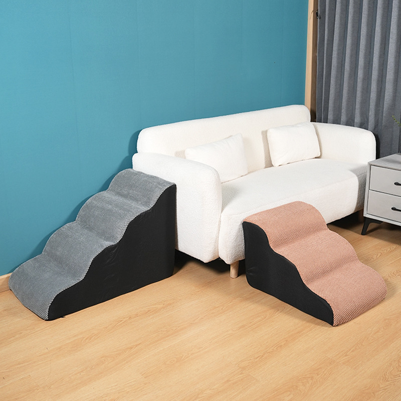 Pet Climbing Ladder】Dog Stairs Pet Climbing Ladder Steps Sponge for Small and Medium-Sized Dogs to Get on the Bed Detachable Sofa