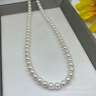 Zhuji natural freshwater seedless pearl necklace light nearly round 5-9mm high quality almost flawless factory outlet